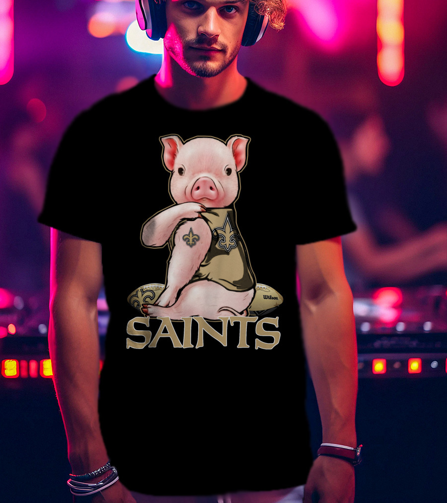 Pig Saints Fleur-de-Lis Football Fan Wilson T-Shirt