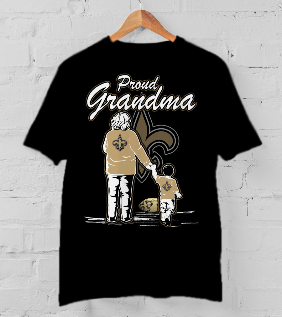 Proud Grandma New Orleans Saints Fleur-de-Lis Family Love T-Shirt