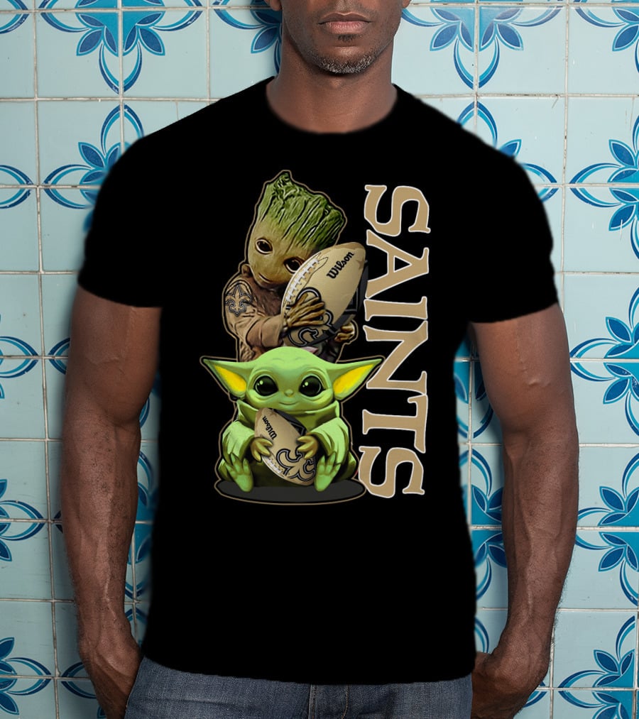 Grzd New Orleans Saints Wilson Football With Baby Characters T-Shirt