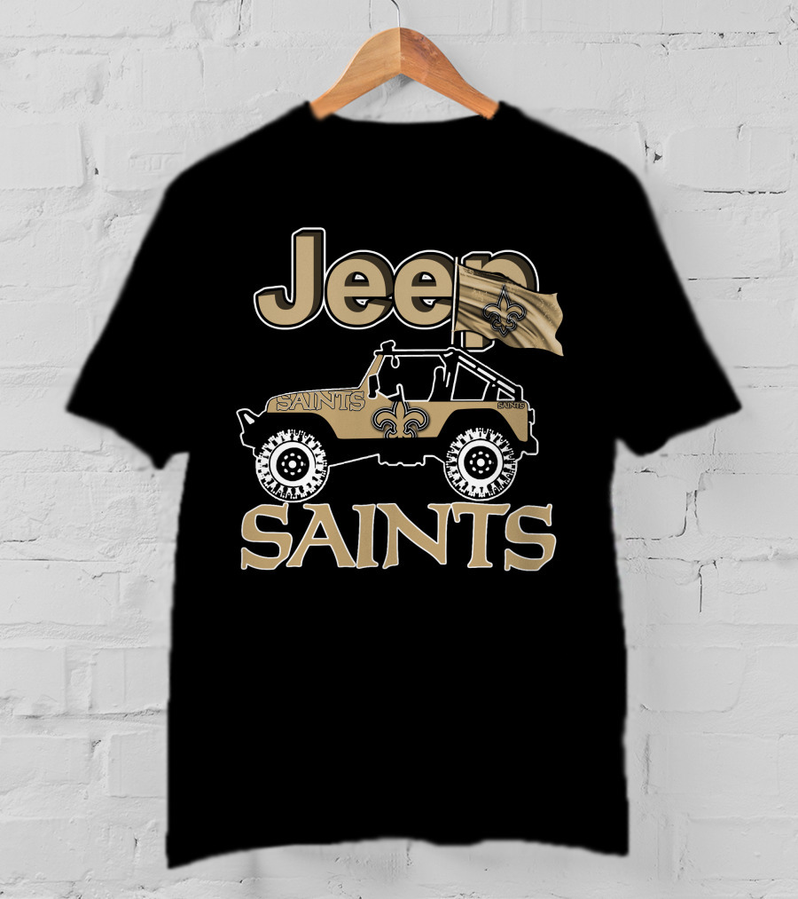 Jeep Saints New Orleans Fleur-de-Lis Flag T-Shirt