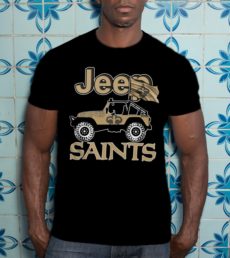 Jeep Saints New Orleans Fleur-de-Lis Flag T-Shirt