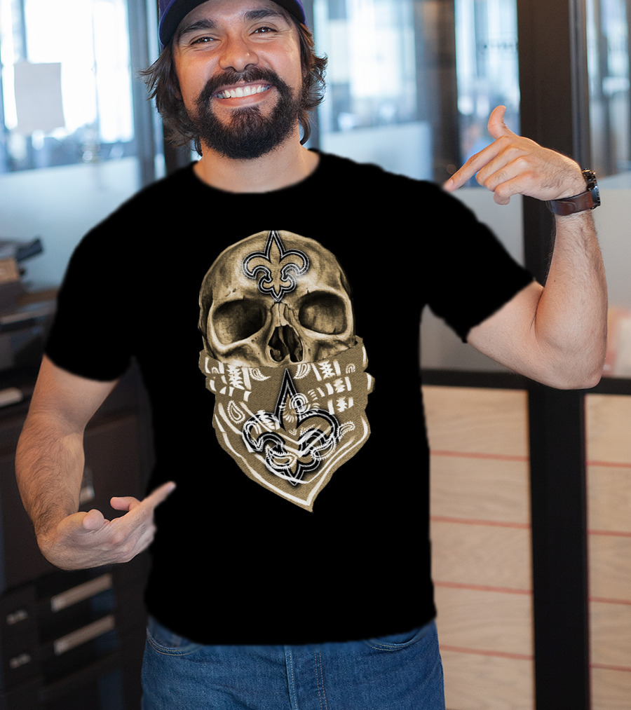 Skull Fleur-de-Lis New Orleans Saints T-Shirt