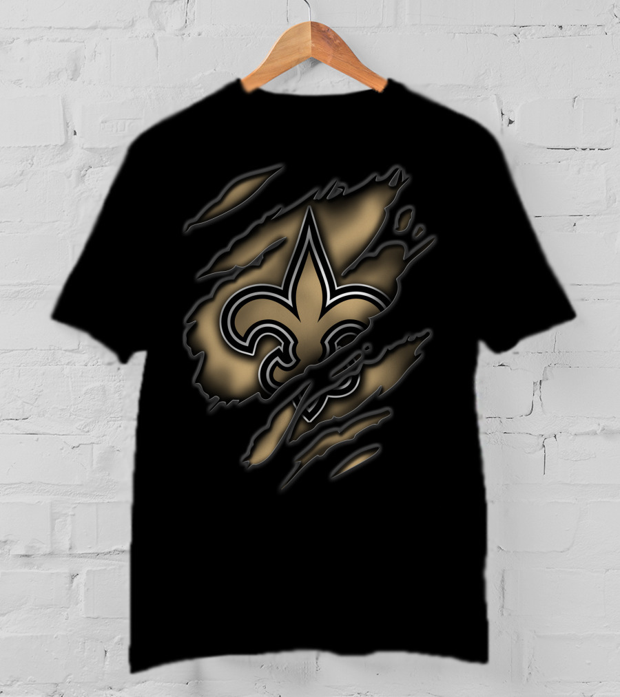 Torn V3 New Orleans Saints Fleur-de-Lis T-Shirt