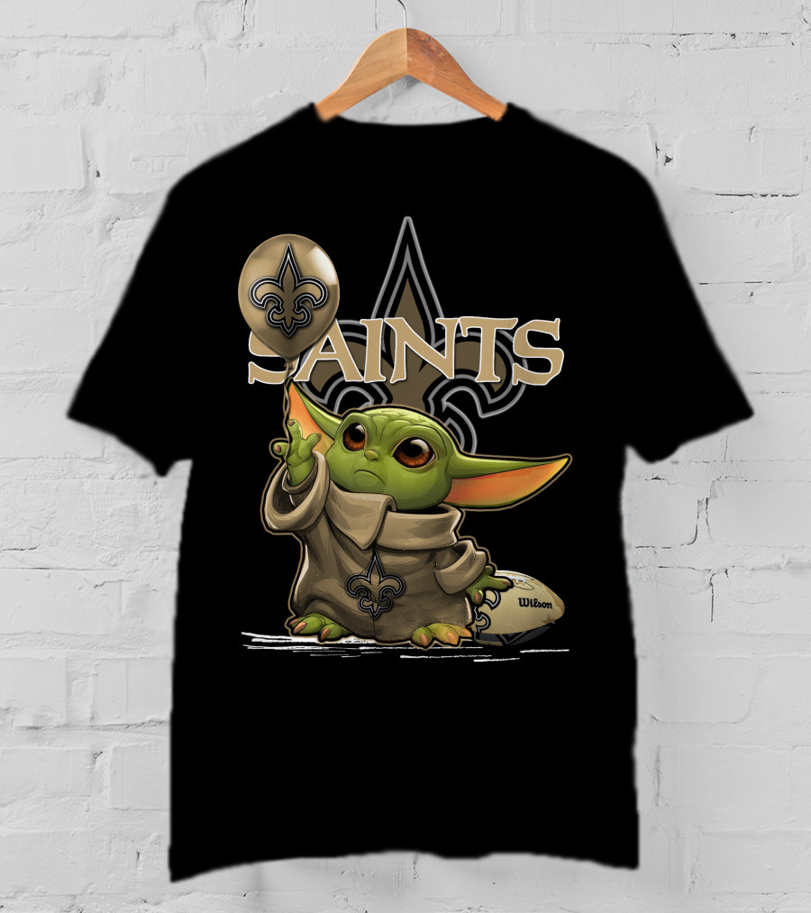Yoda New Orleans Saints Balloon Football Wilson T-Shirt