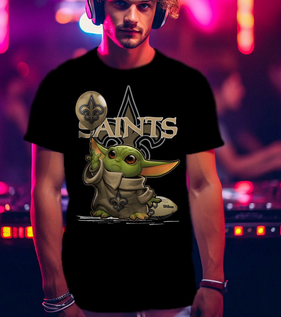 Yoda New Orleans Saints Balloon Football Wilson T-Shirt