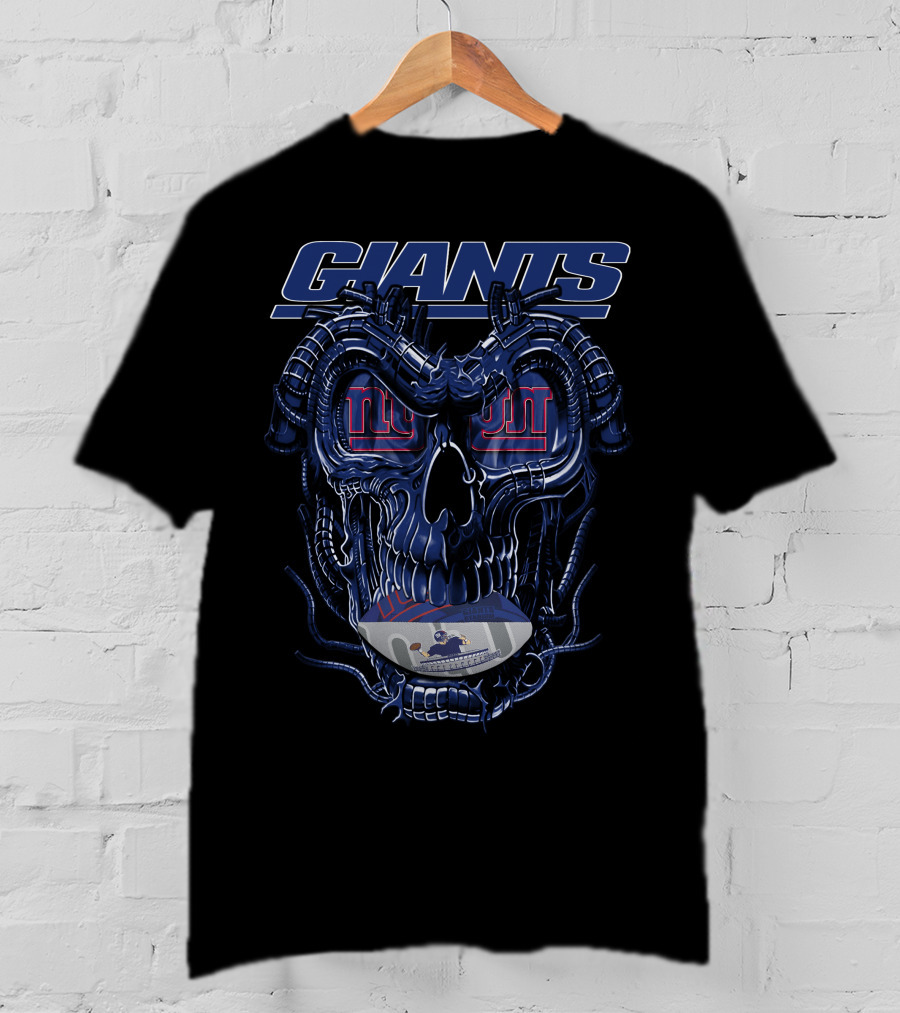 Giants Dragonskull Football Faceplate New York T-Shirt