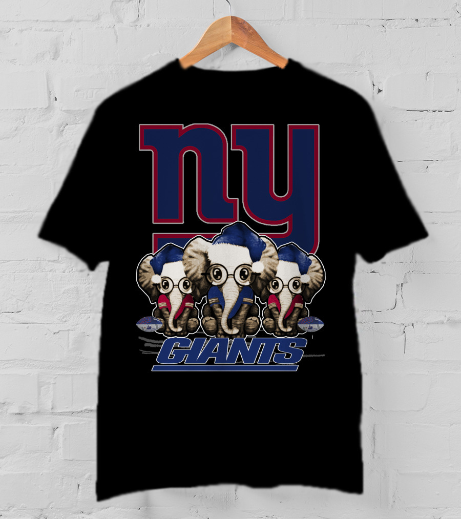 NY Giants Christmas Elephants T-Shirt