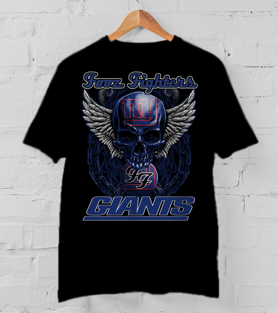 Foo Fighters NY Giants Skull Wings Retro 97 T-Shirt