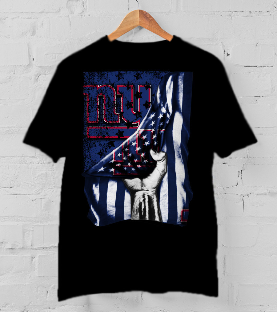 NY Giants American Flag Hand T-Shirt
