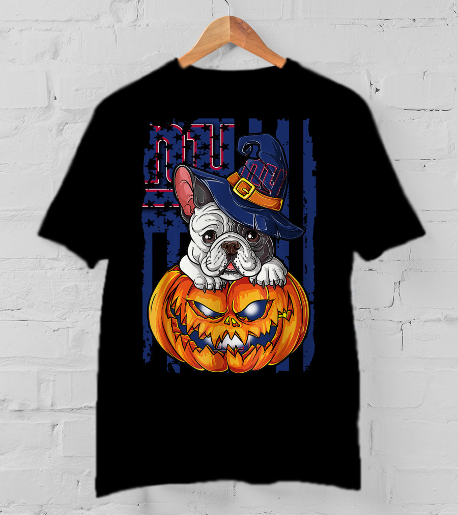 Hlw Bulldog New York Giants Halloween Pumpkin T-Shirt