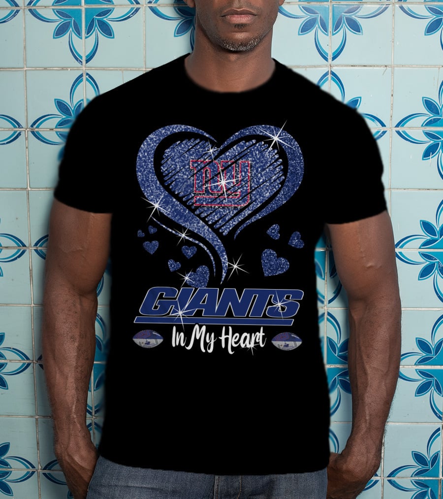 Giants Love Sparkling Heart In My Heart New York Giants T-Shirt