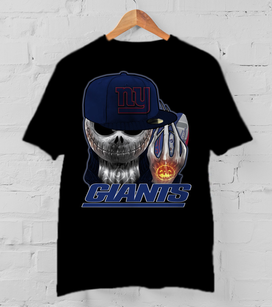 Jackskull Giants Halloween NY Football Fusion T-Shirt