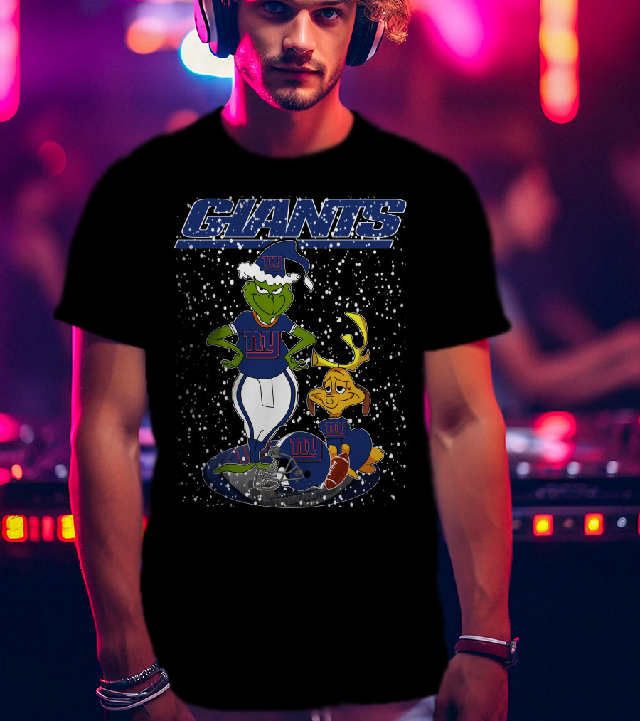 Grinchxmas New York Giants Holiday Characters T-Shirt