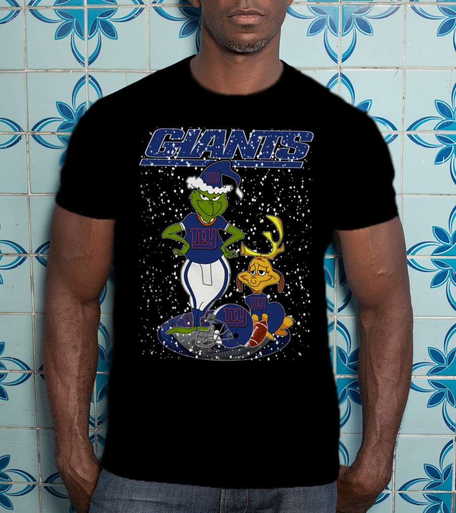 Grinchxmas New York Giants Holiday Characters T-Shirt