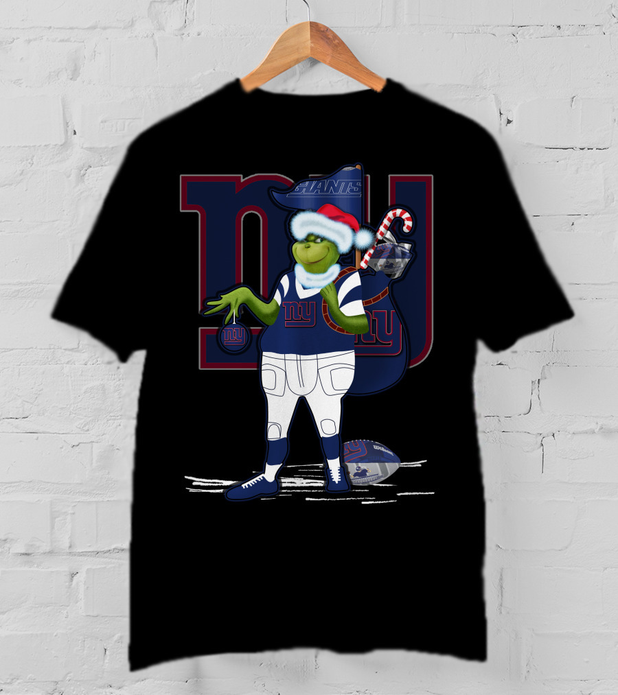 Grinchxmas New York Giants Christmas Football Character T-Shirt