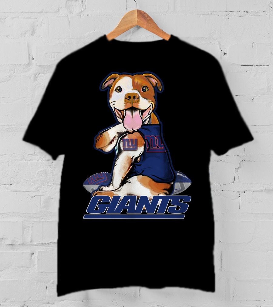 Pitbull New York Giants Pup Enthusiast T-Shirt