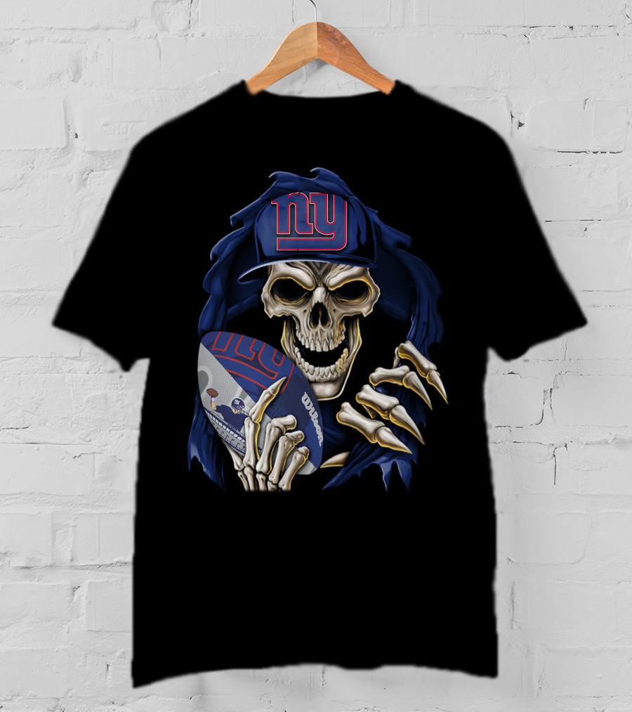 Skullbong New York Giants Skull Football T-Shirt