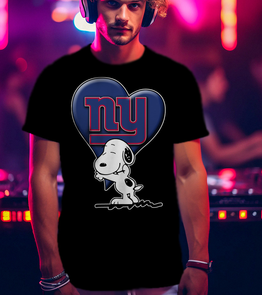 Snoopy Heart Ny New York Giants T-Shirt