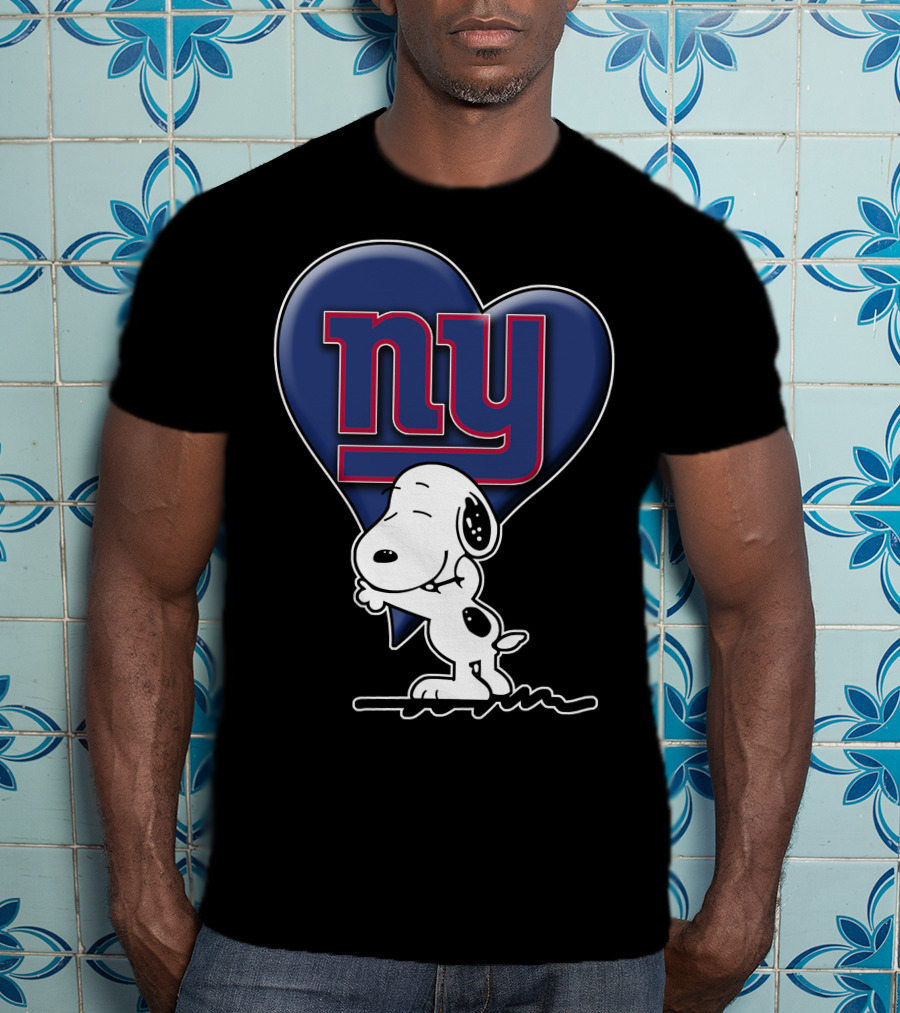 Snoopy Heart Ny New York Giants T-Shirt