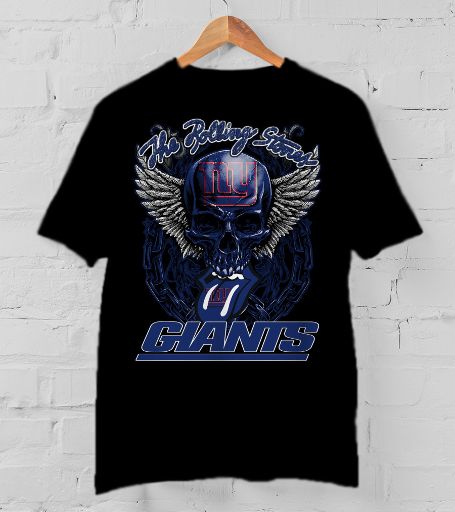 The Rolling Stones New York Giants Skull And Wings Collaboration T-Shirt