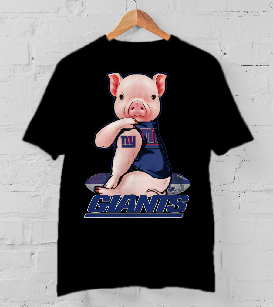 Pig In New York Giants Fan Jersey T-Shirt