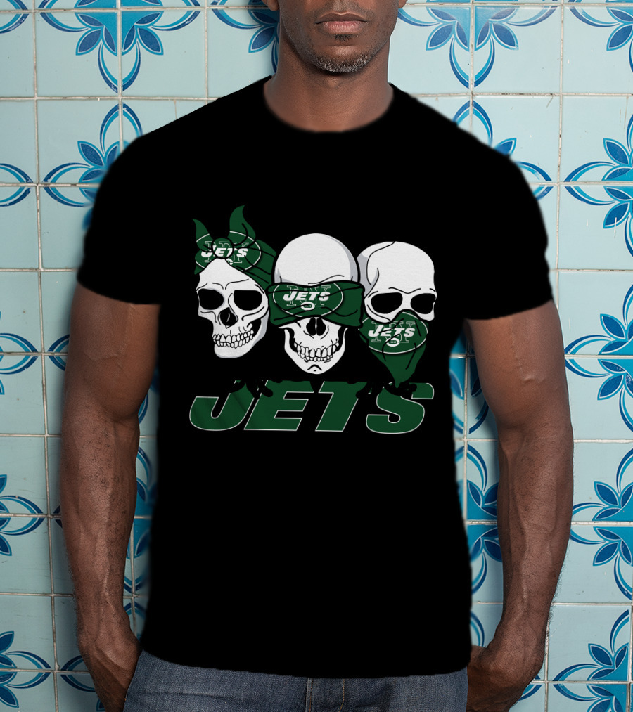 3 Skull Jets Bandana Black Florals T-Shirt