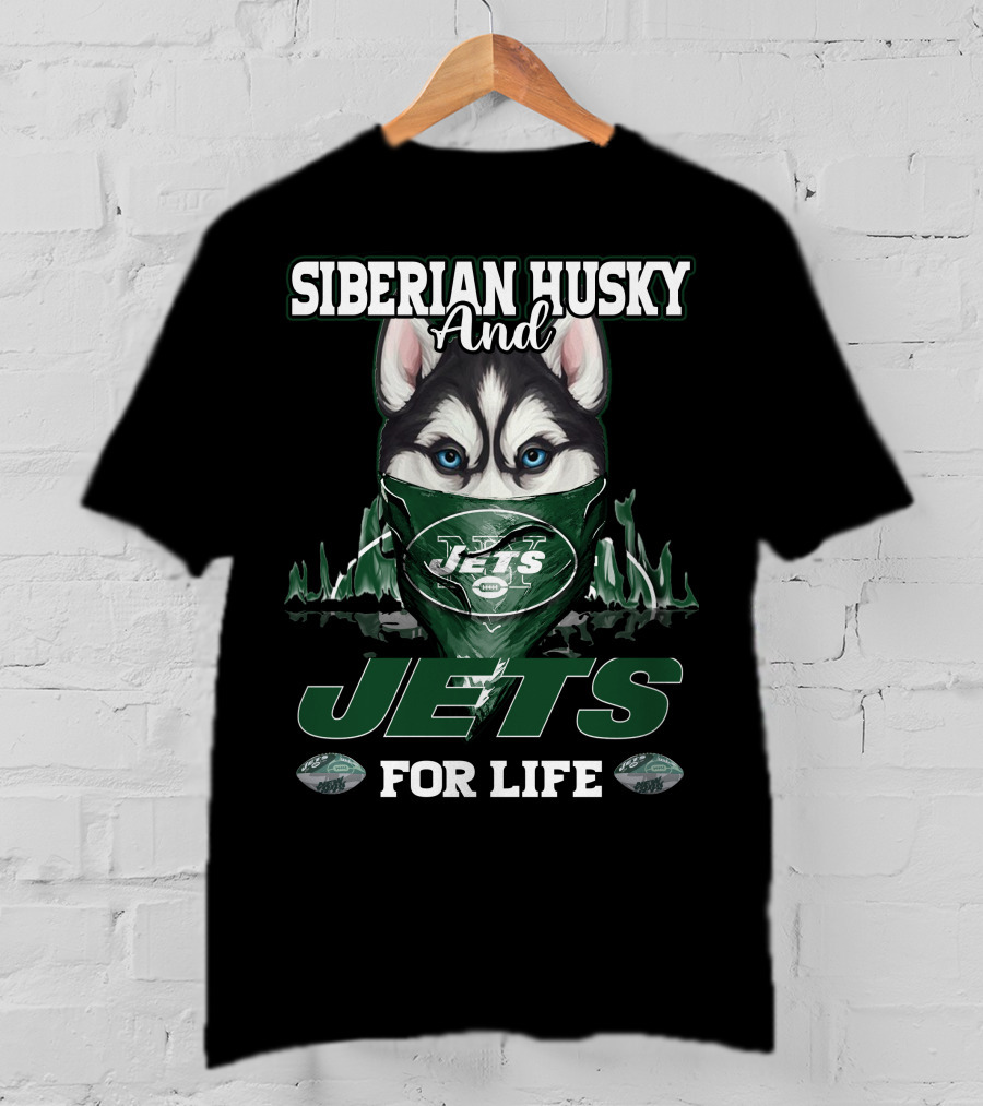 Siberian Husky And Jets For Life T-Shirt