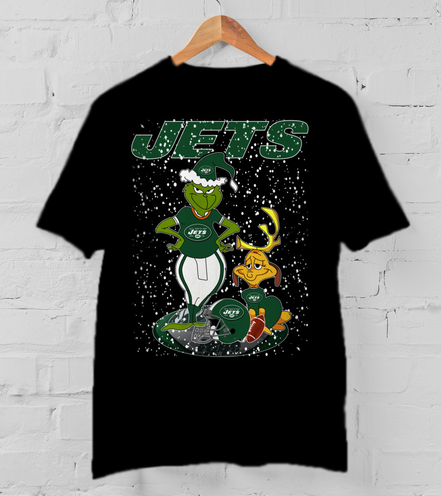 Grinchxmas New York Jets Holiday Football Fun T-Shirt