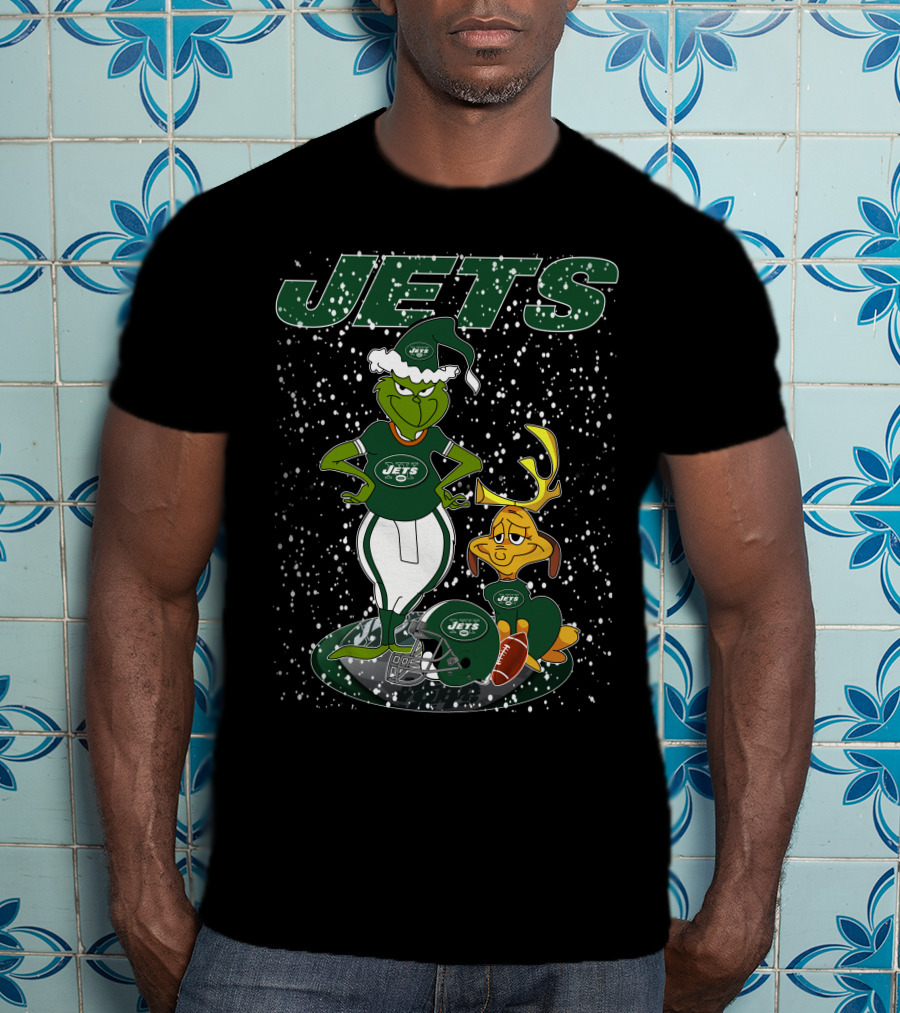 Grinchxmas New York Jets Holiday Football Fun T-Shirt
