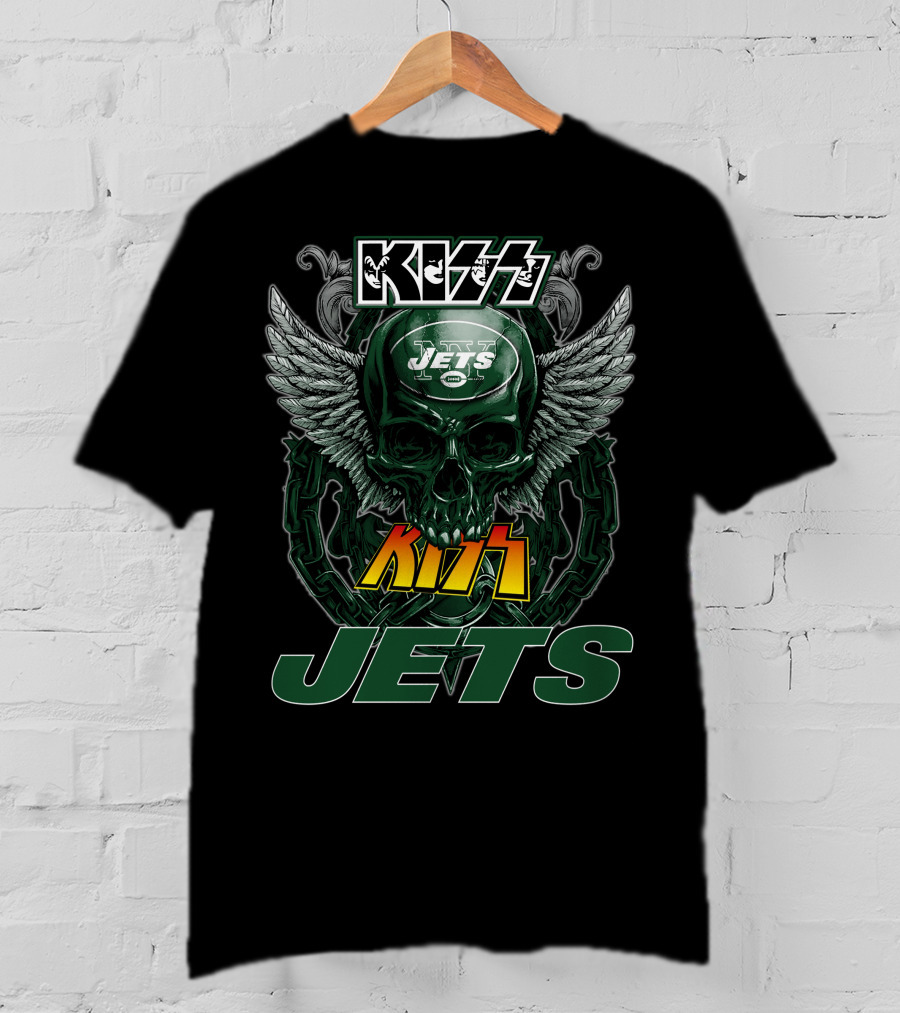 Kiss Jets Skull Wings Chains T-Shirt