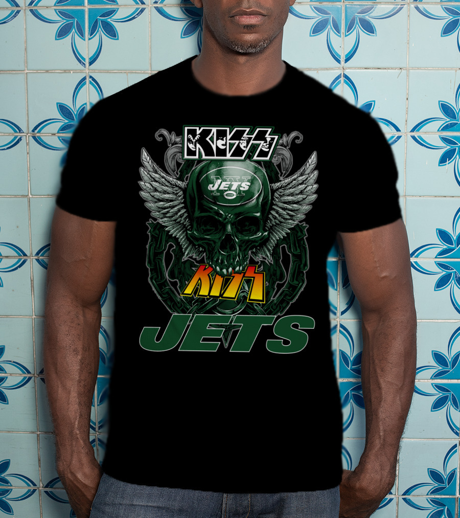 Kiss Jets Skull Wings Chains T-Shirt