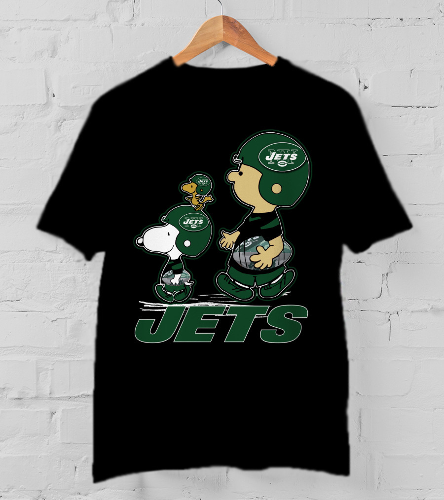 Snoopy Woodstock Jets Peanuts New York Football T-Shirt