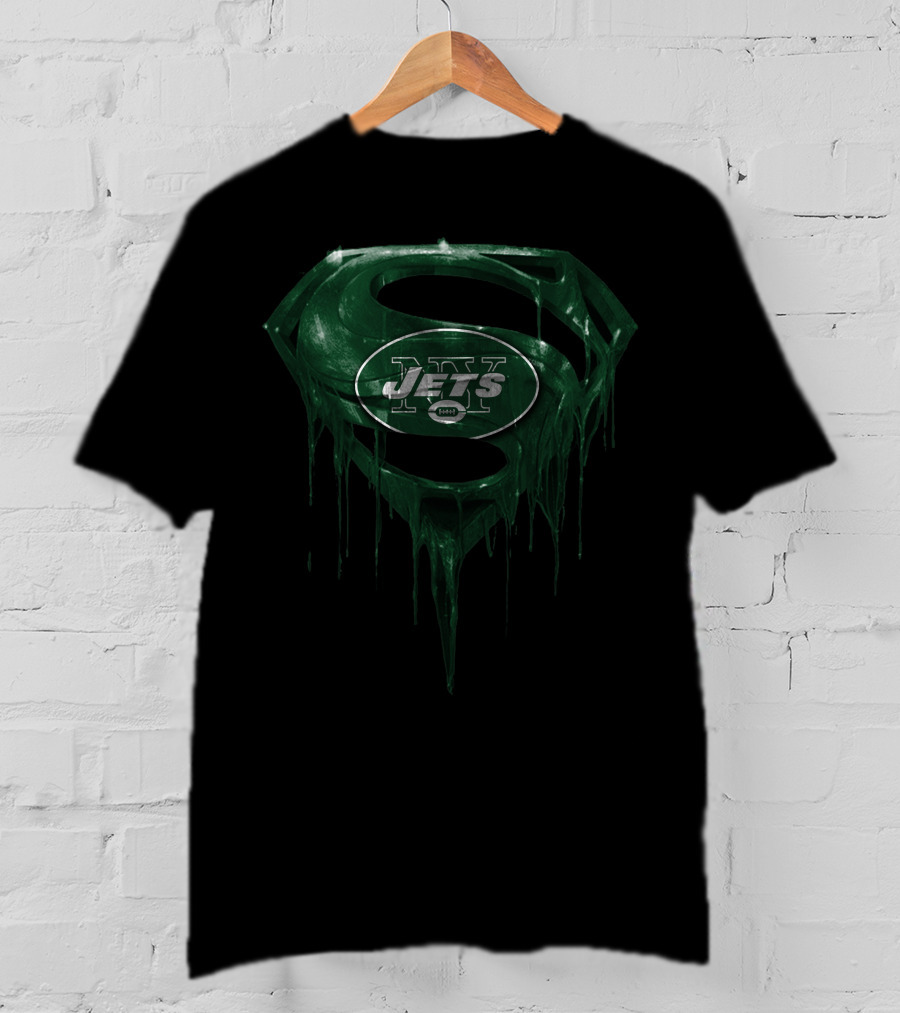 Jets New York Nfl Green Superman Drip T-Shirt