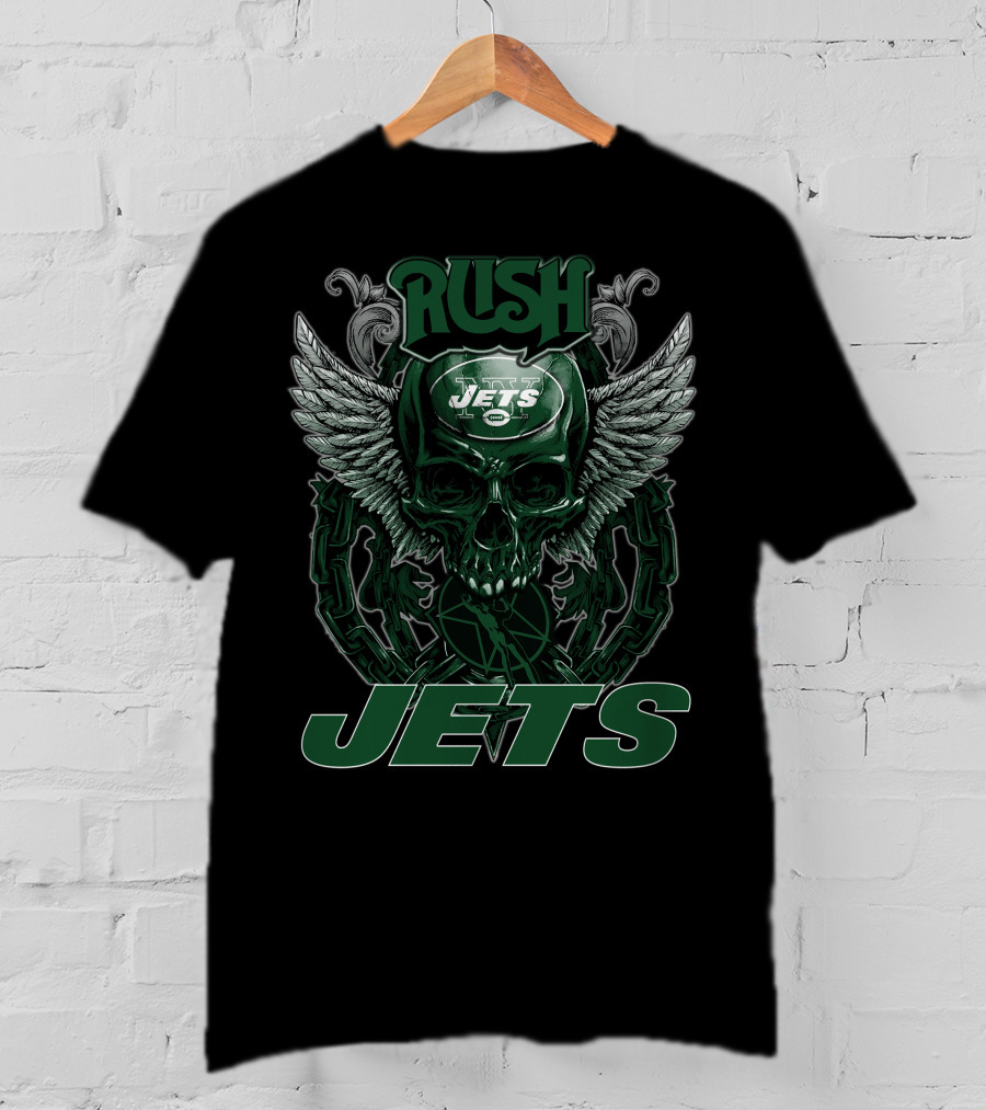 Rush Jets Skull Wings New York Football T-Shirt