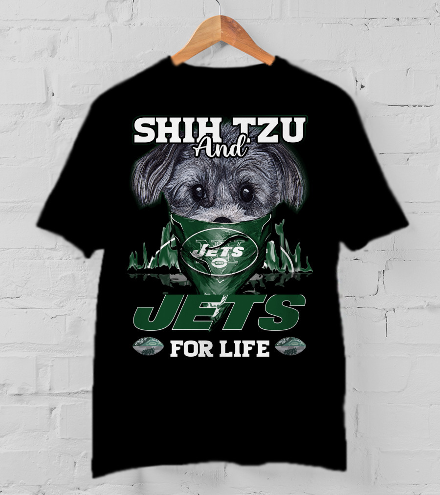 Shih Tzu And Jets For Life New York Jets T-Shirt