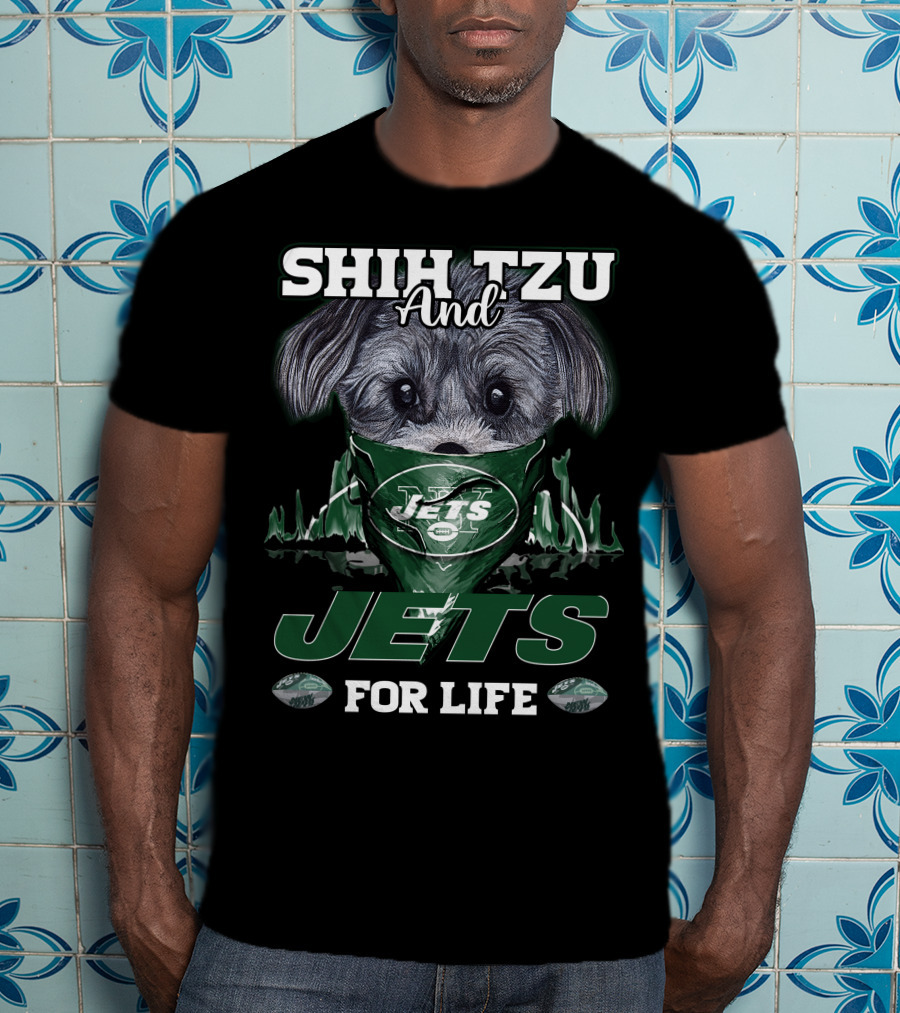 Shih Tzu And Jets For Life New York Jets T-Shirt