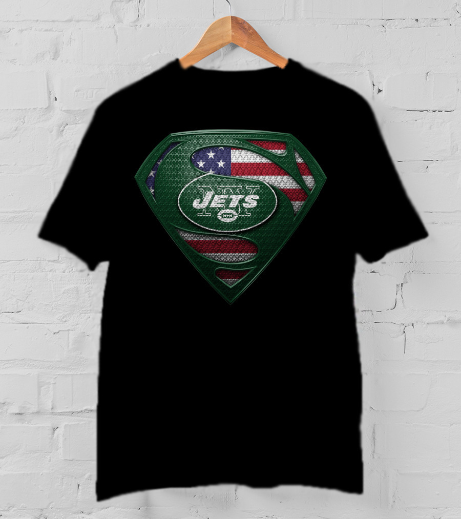 New York Jets American Flag Superman T-Shirt