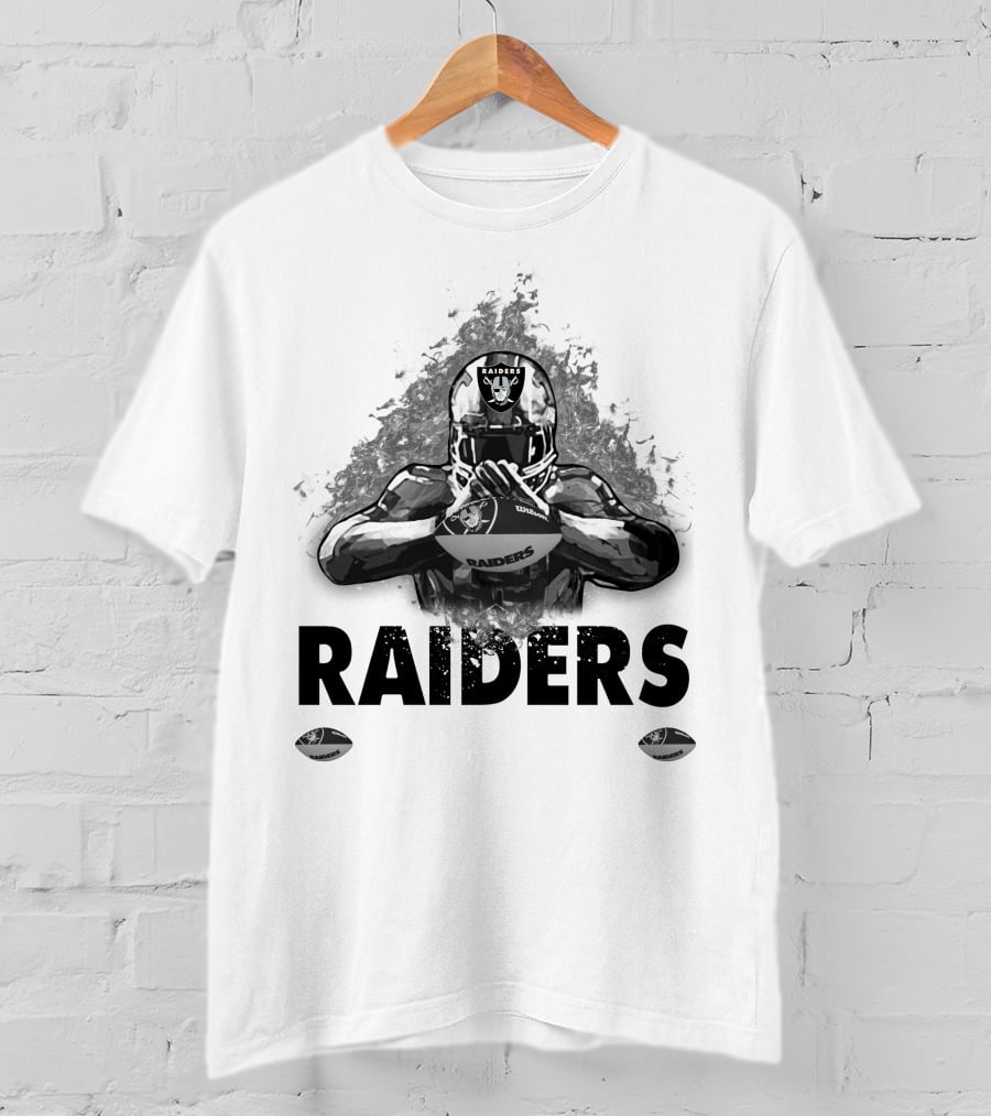 Raiders For Life Football Player Emblem T-Shirt