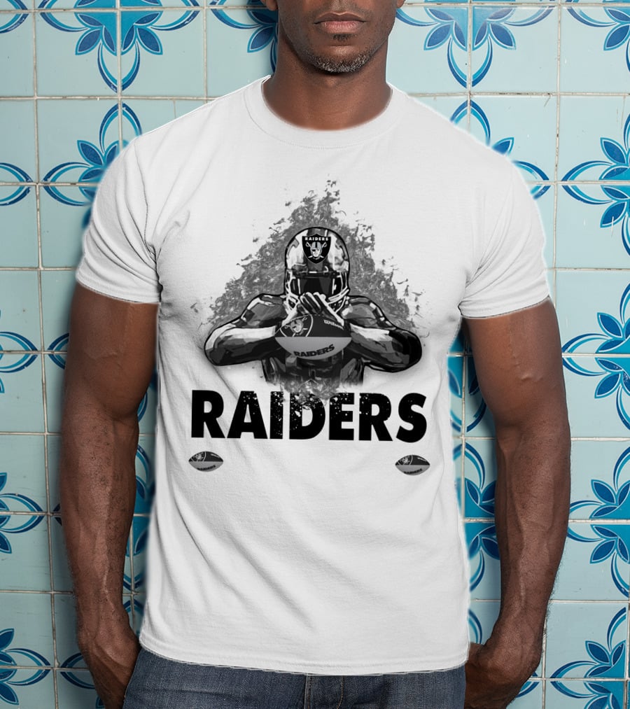 Raiders For Life Football Player Emblem T-Shirt