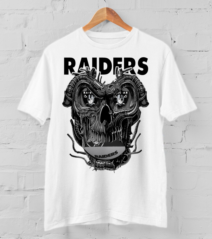 Raiders Dragonskull Football Faceplate T-Shirt