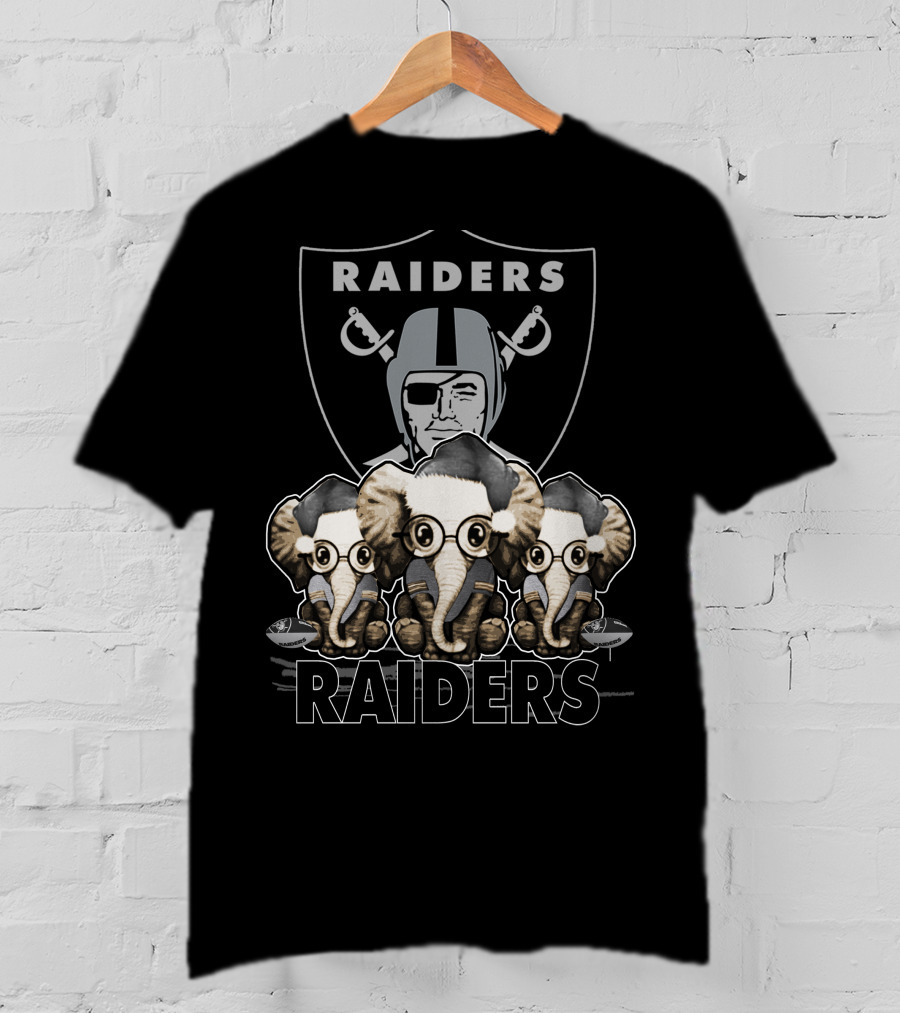 Elephan Xmas Raiders Football Fan T-Shirt