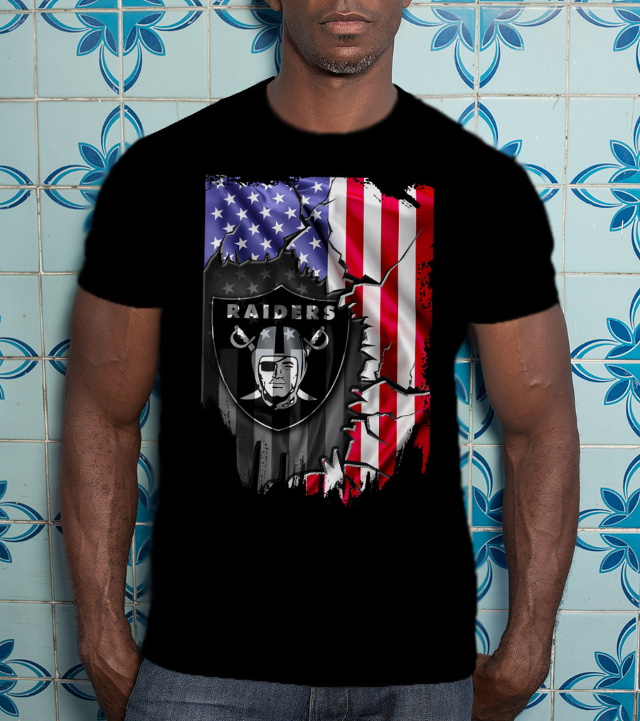 Flag V2 Raiders American Flag Patchwork T-Shirt