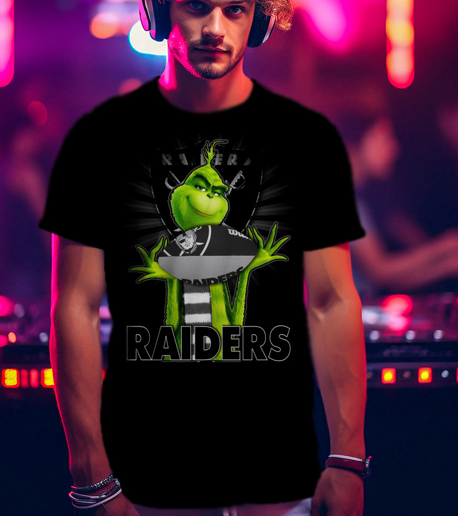 Grinch Raiders Football Team Fan T-Shirt