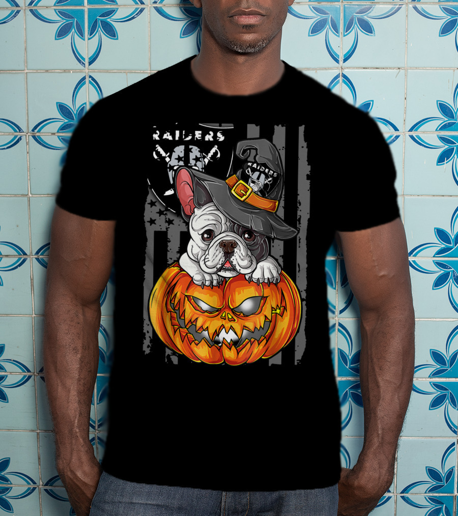 Raiders Halloween Bulldog Pumpkin T-Shirt