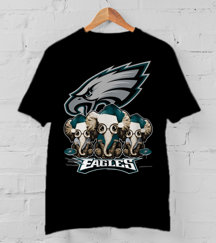Philadelphia Eagles Elephan Xmas Holiday Spirit T-Shirt