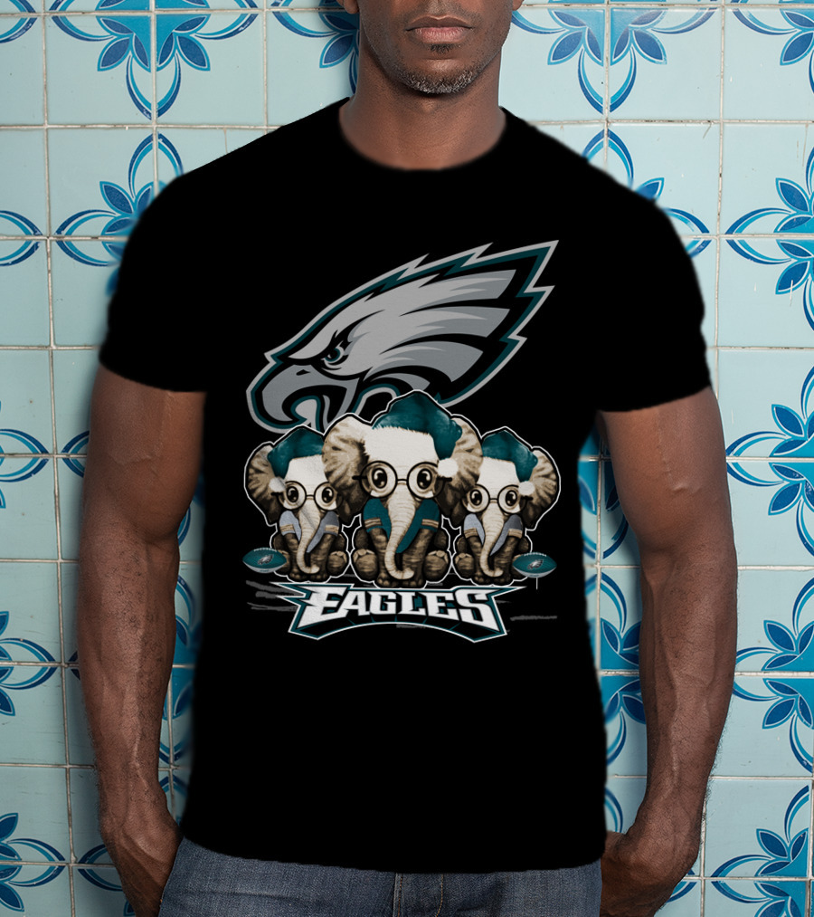 Philadelphia Eagles Elephan Xmas Holiday Spirit T-Shirt
