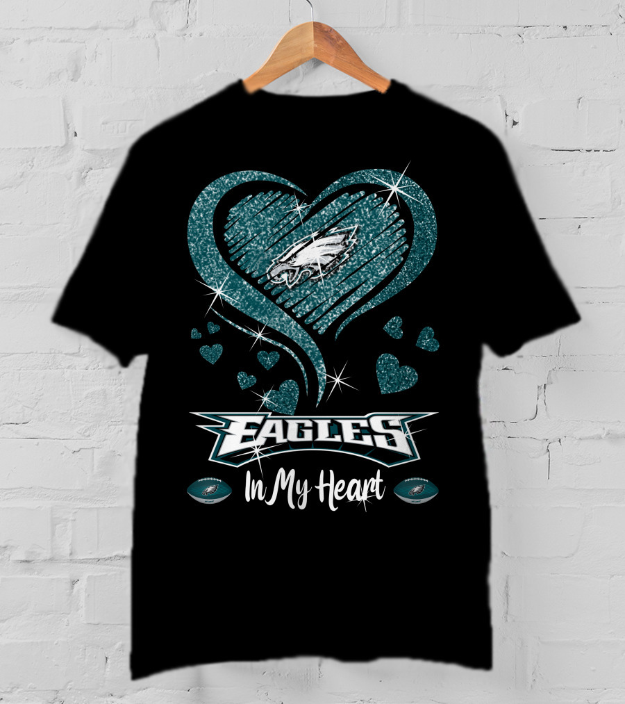 Philadelphia Eagles Heart Sparkle T-Shirt