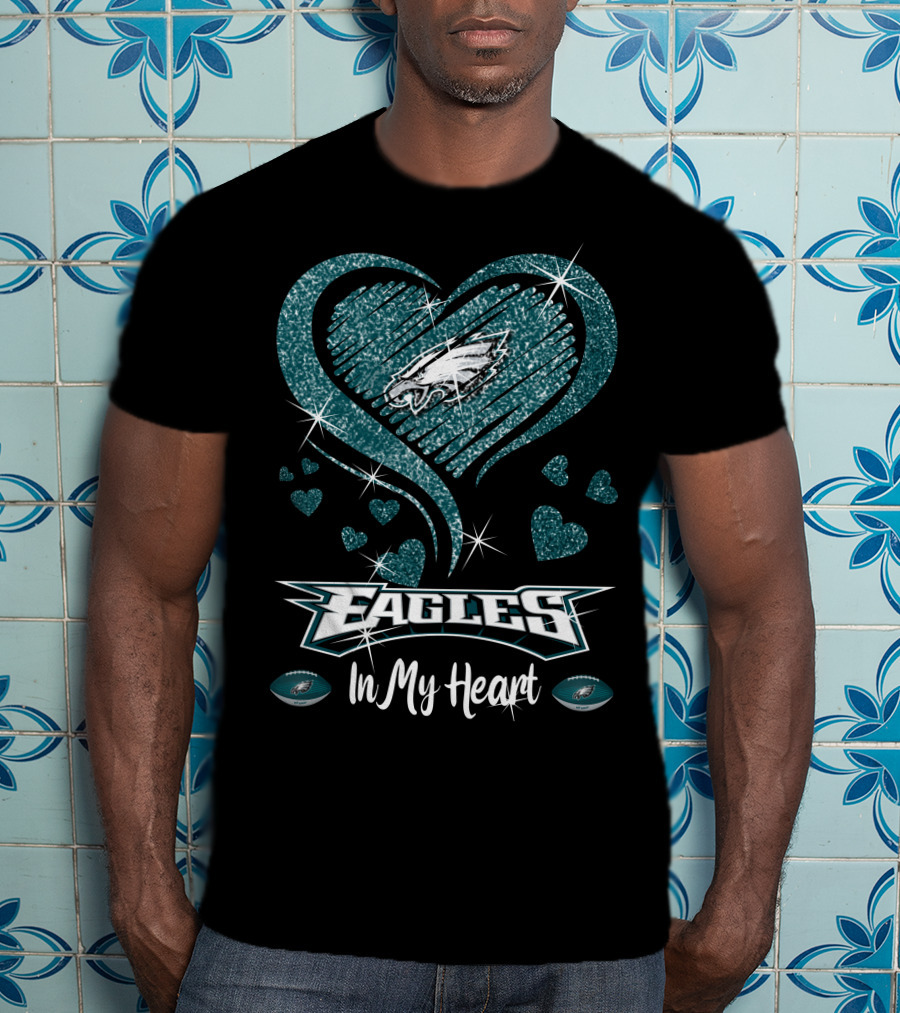 Philadelphia Eagles Heart Sparkle T-Shirt