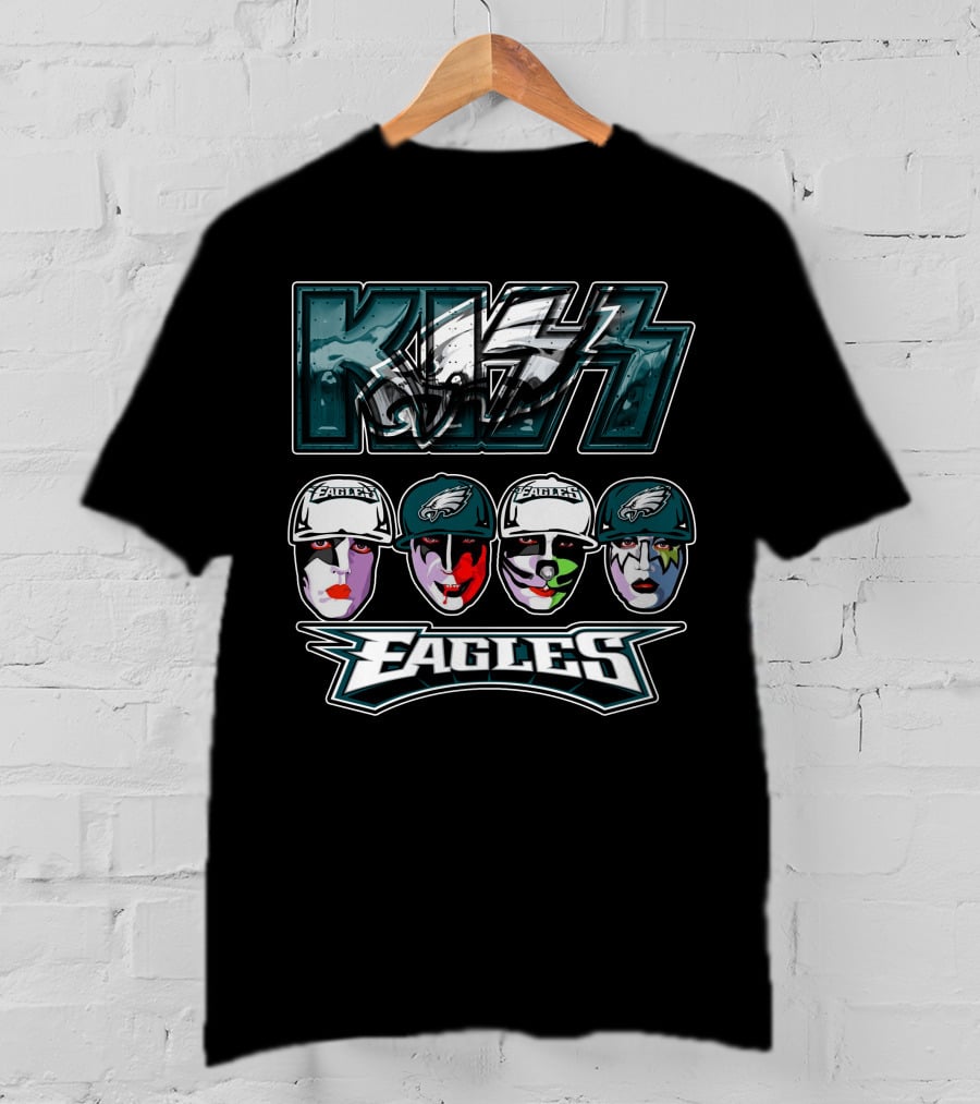 Kiss Band Meets Philadelphia Eagles Face Paint Fans T-Shirt