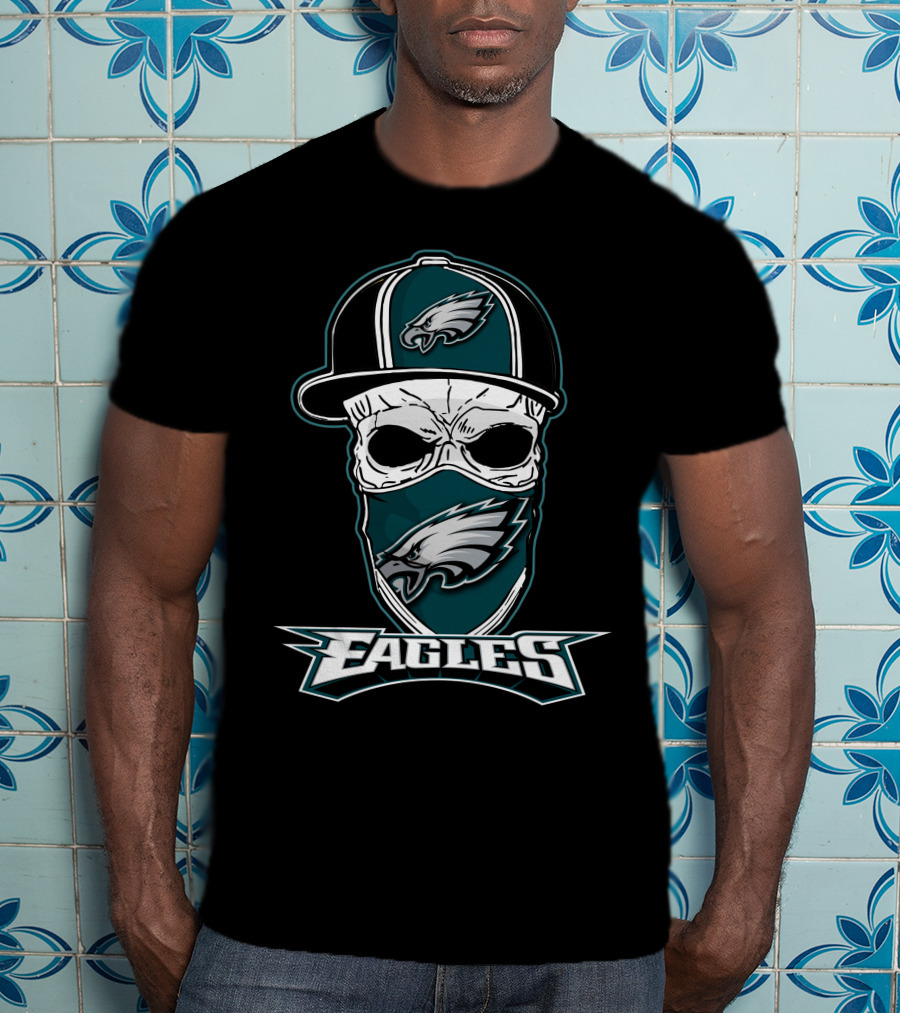 Philadelphia Eagles Skull Cap Mask T-Shirt